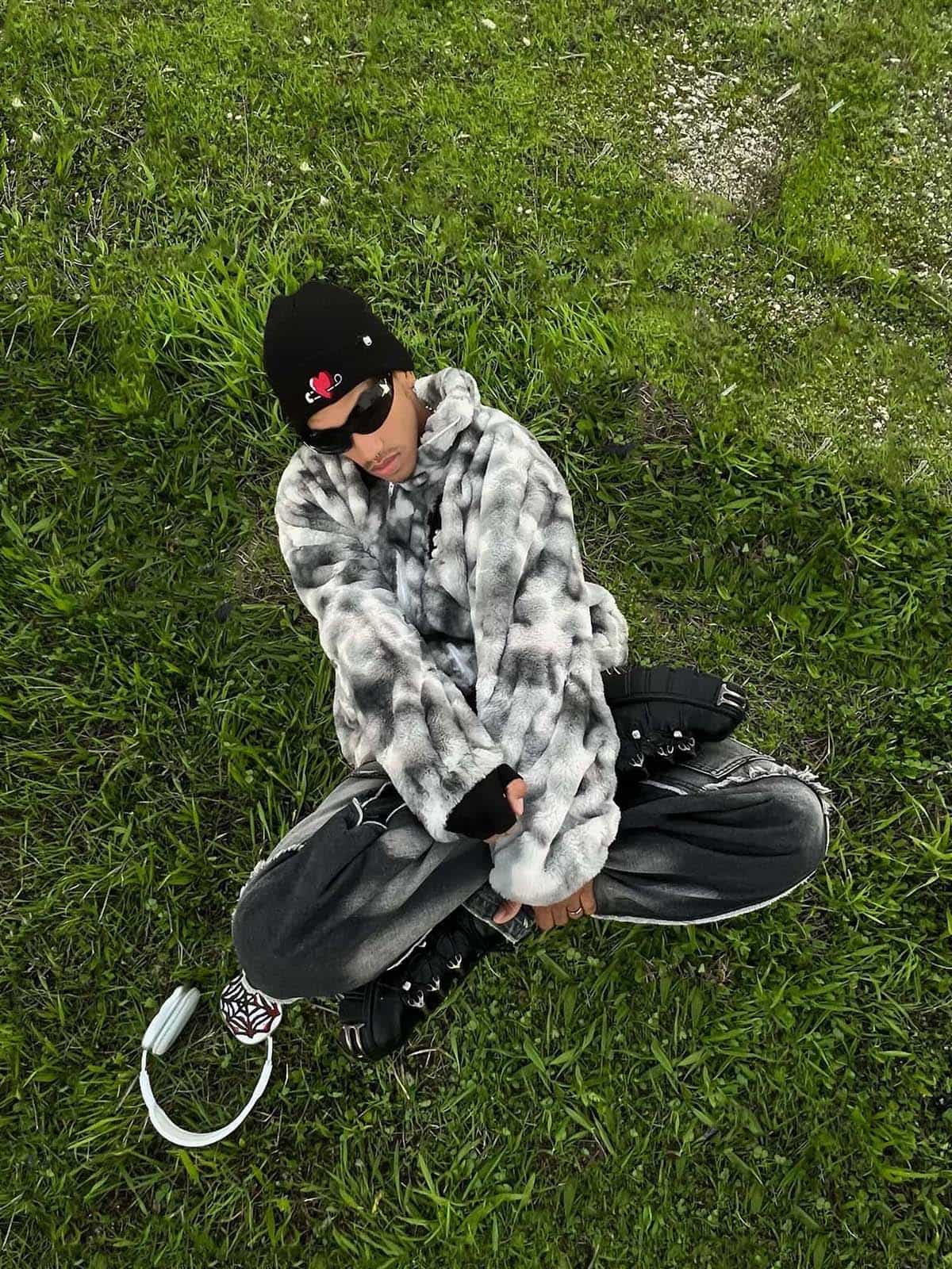 Jaqueta Heavy-Duty Faux Lambswool Tie-Dye Urban