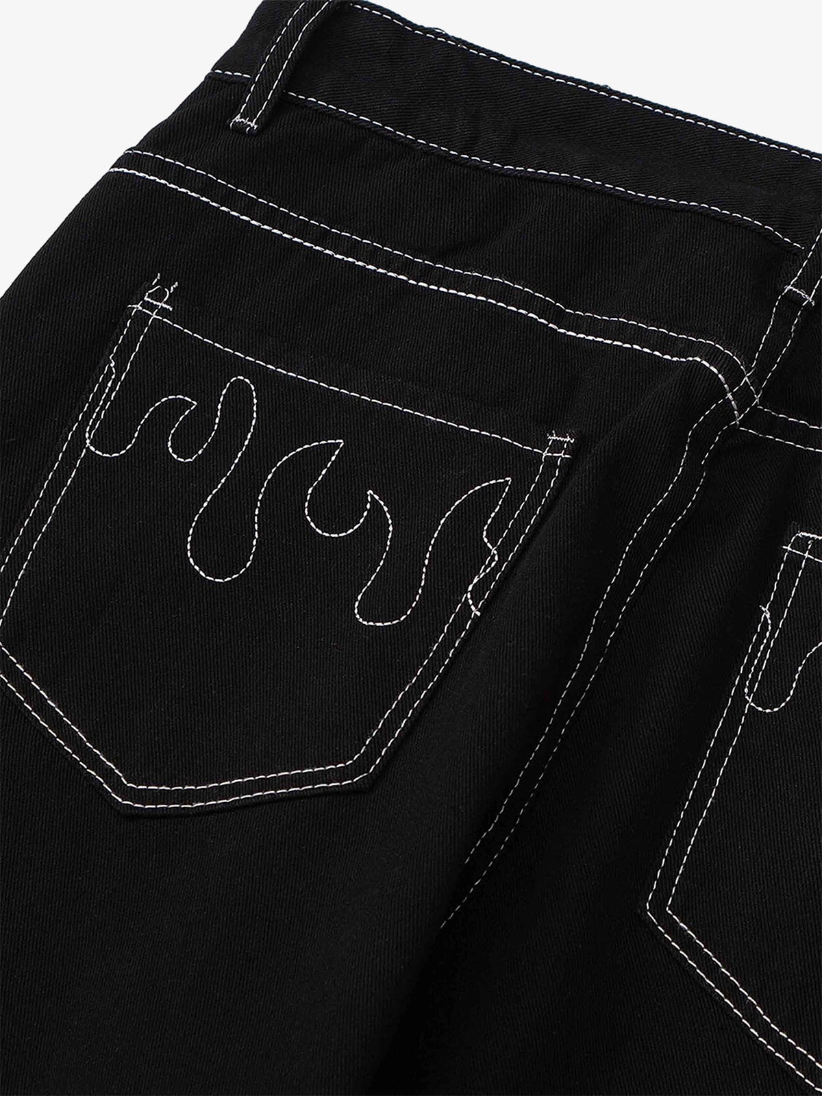 Calça Solid Color Casual Jeans Red