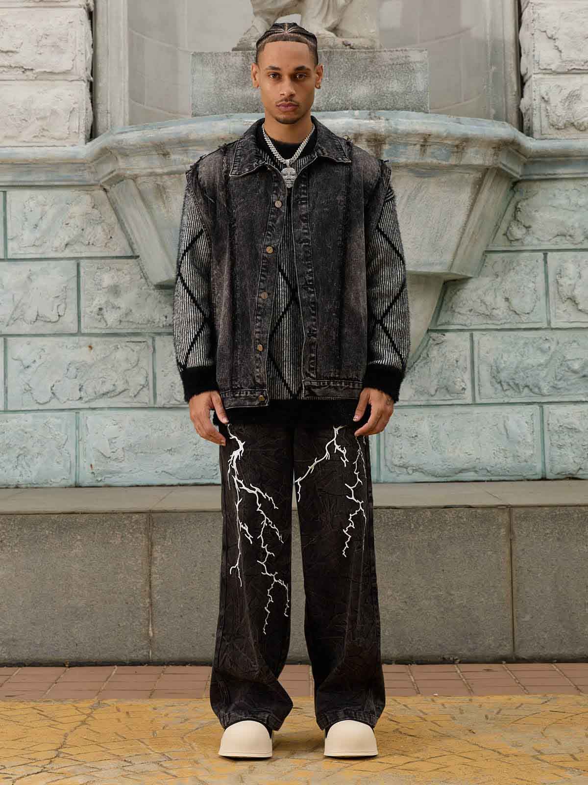 Calça High Street Hip-hop Distressed