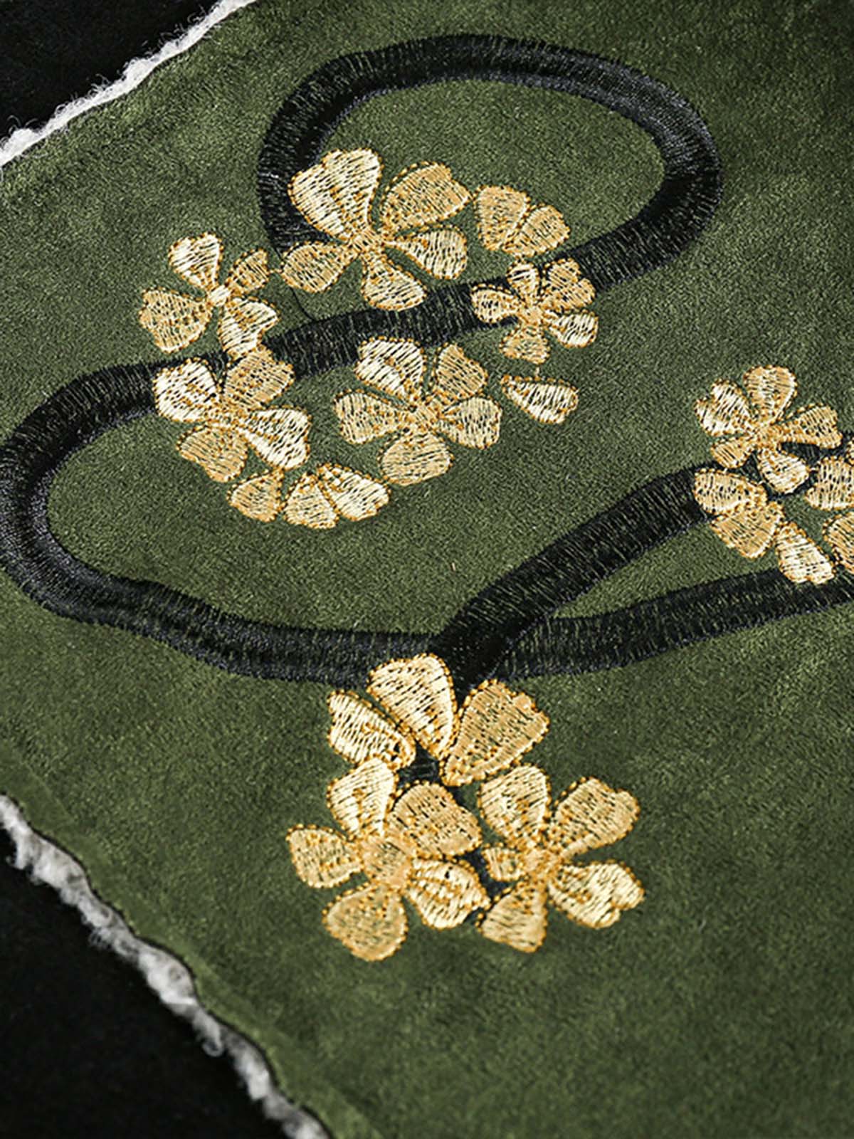 Jaqueta Floral Suede Fleece