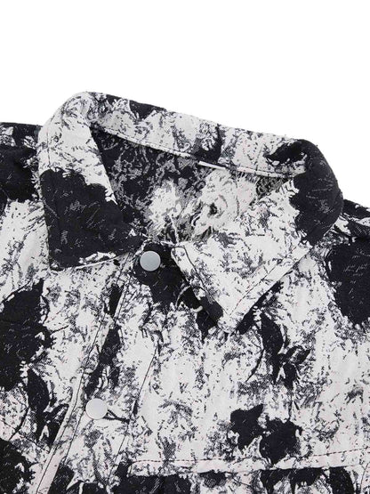 Jaqueta Black And White Contrast Floral