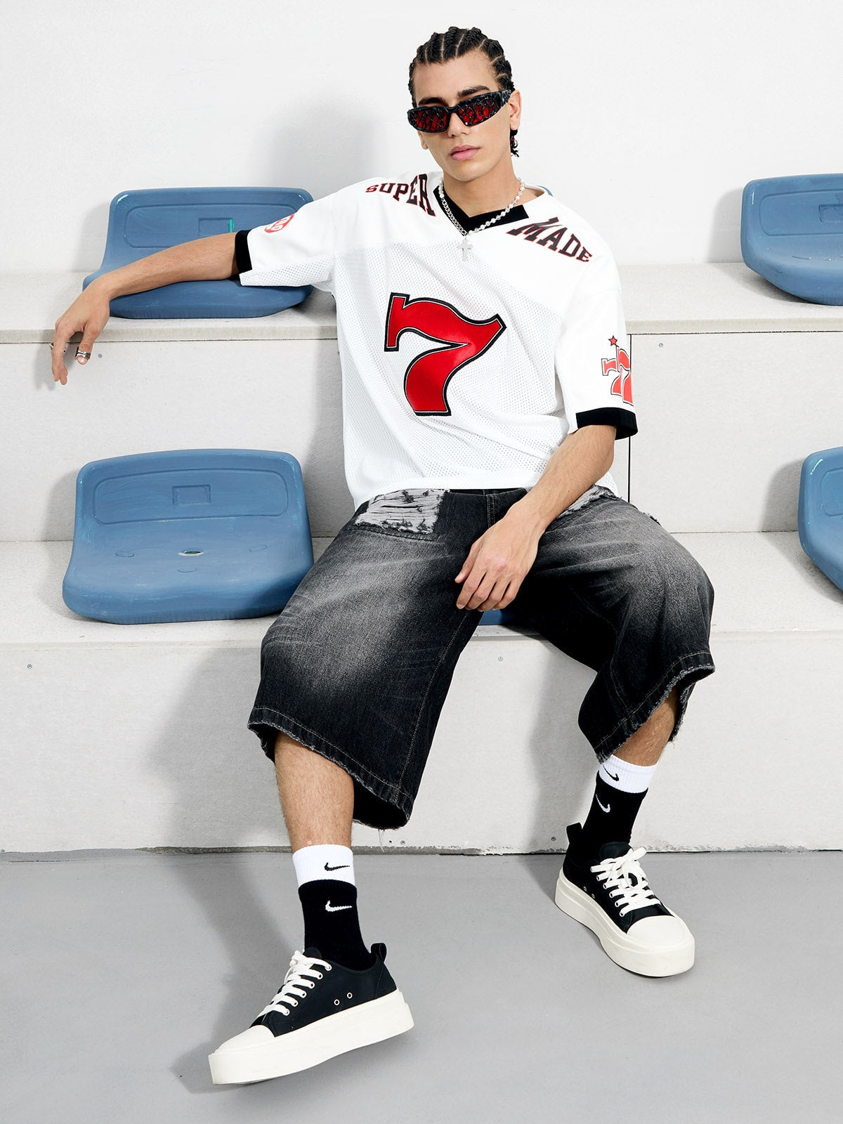 Camiseta Contrast Color Jersey S7ven White