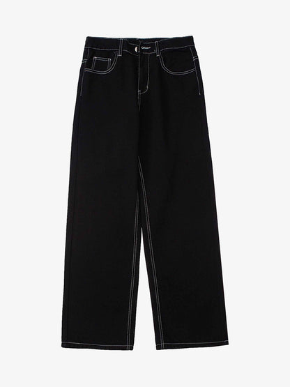 Calça Solid Color Casual Jeans Red
