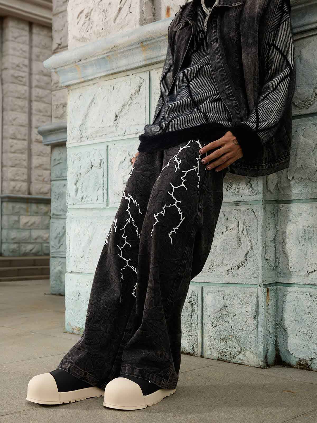 Calça High Street Hip-hop Distressed